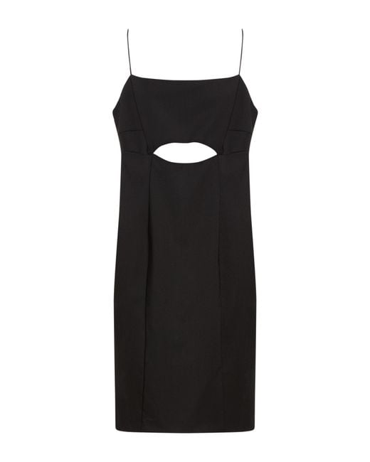 HUGO Black Mini Dress Virgin Wool, Elastane