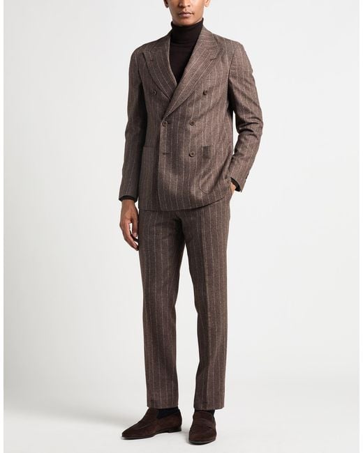The Gigi Brown Suit Virgin Wool, Cotton, Cashmere for men