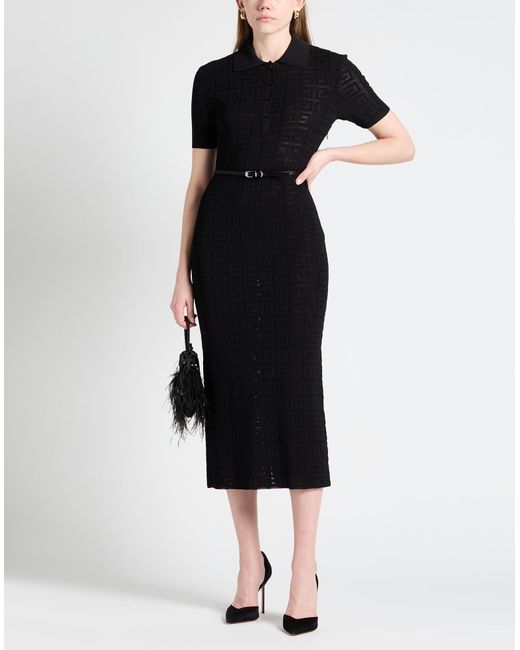 Givenchy Black Midi Dress Viscose, Polyamide, Polyester