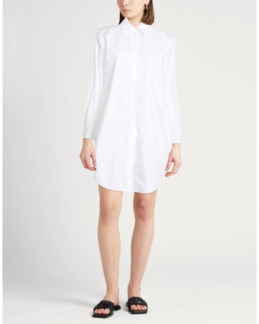 Peserico White Midi Dress Cotton, Elastane