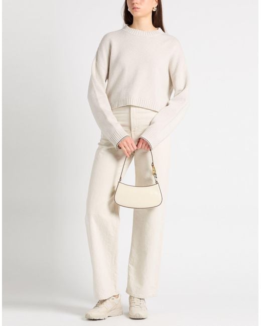 Brunello Cucinelli White Sweater Virgin Wool, Cashmere, Silk, Brass
