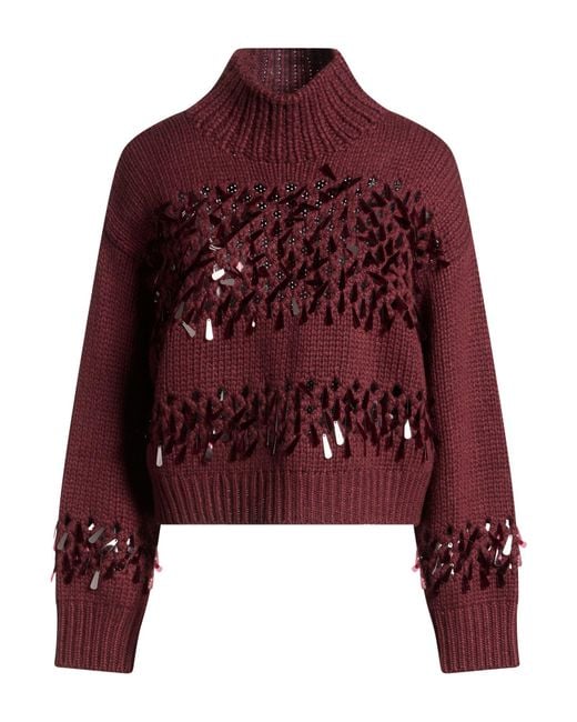 Brunello Cucinelli Red Turtleneck Cashmere