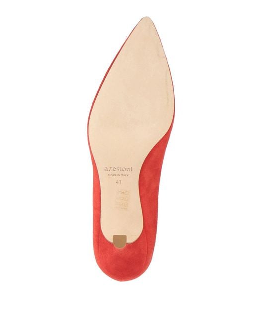 Testoni Red Pumps Leather
