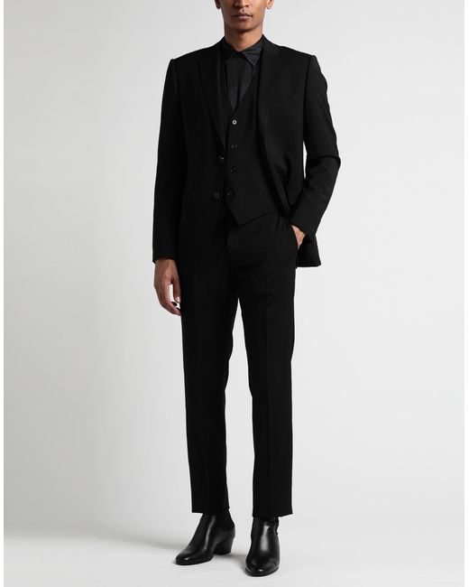 Emporio Armani Suit Virgin Wool in Black for Men Lyst