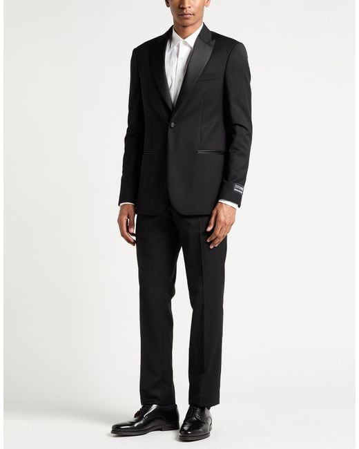 Just Cavalli Black Suit Polyester, Viscose for men