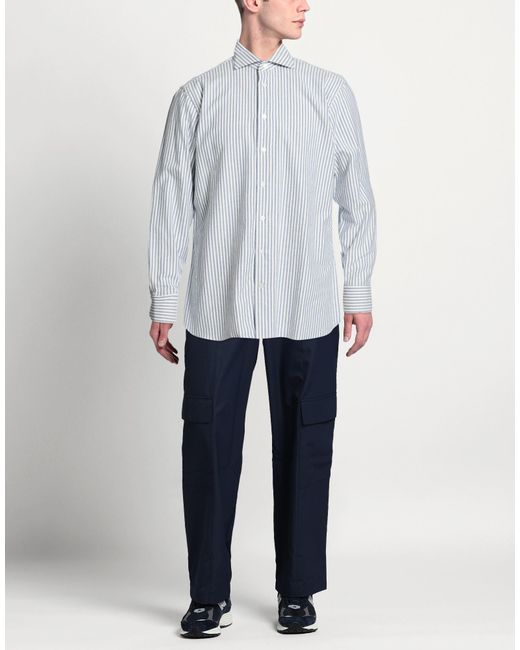 Borriello Blue Shirt Cotton, Cashmere for men