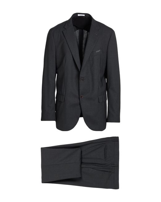 Boglioli Black Suit Virgin Wool for men