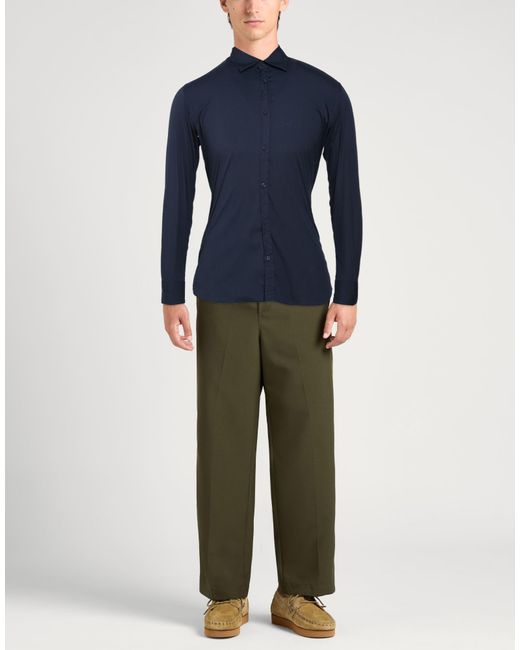 Aglini Blue Shirt Cotton, Polyamide, Elastane for men