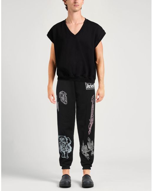 Aries Black Pants Cotton for men