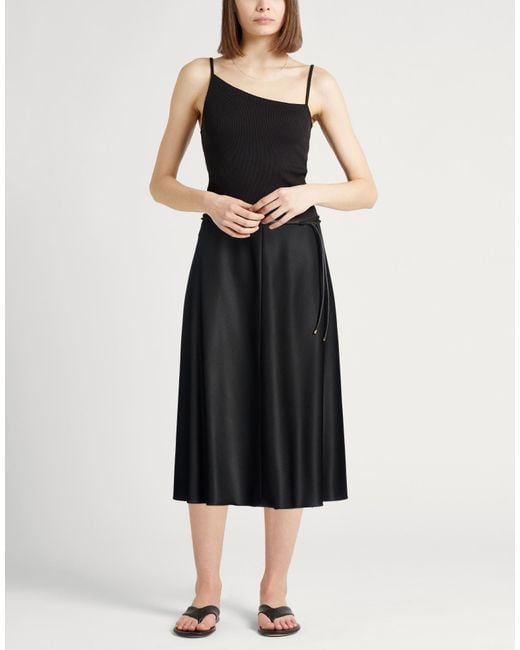 Agnona Black Midi Skirt Wool, Elastane