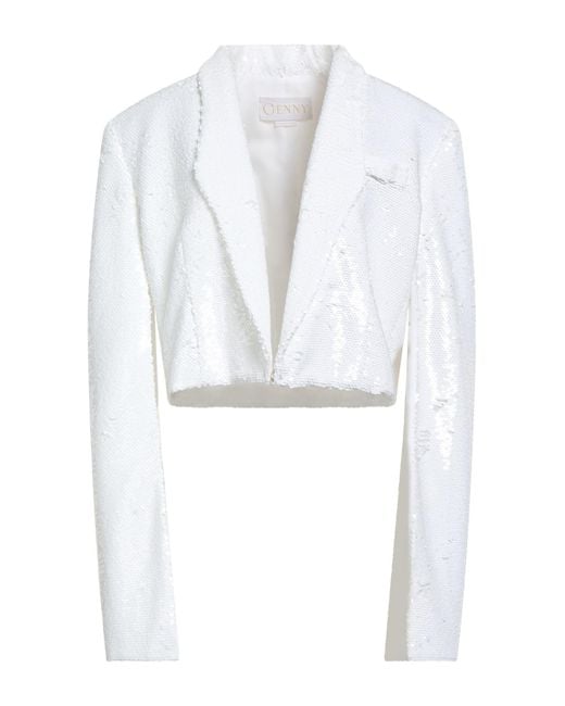 Genny White Blazer Polyester, Elastane