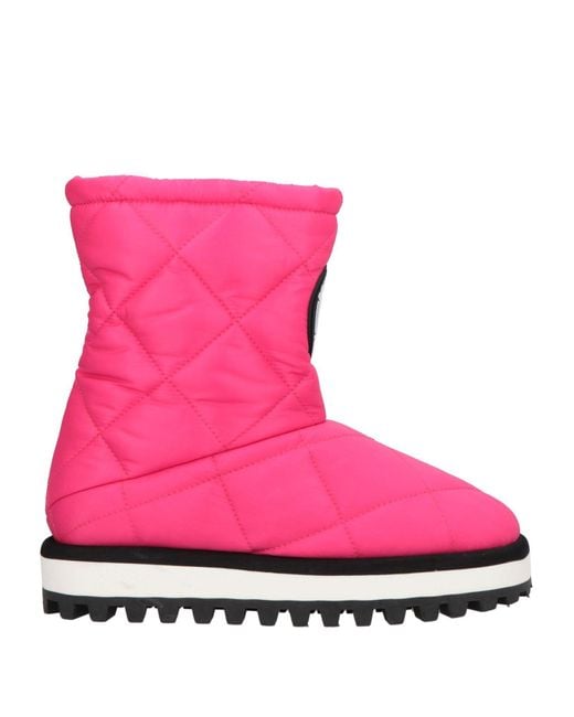 Dolce & Gabbana Pink Fuchsia Ankle Boots Textile Fibers