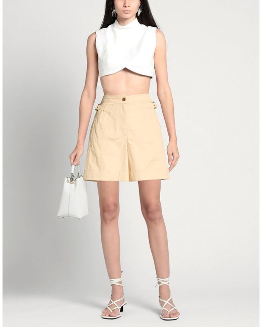 Alberta Ferretti Natural Shorts & Bermuda Shorts Cotton, Elastane