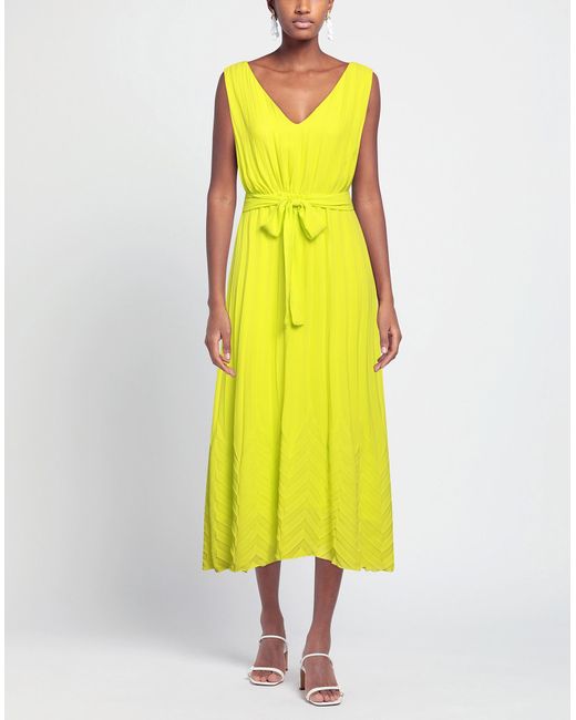 Kaos Yellow Midi Dress