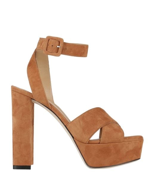 Sergio Rossi White Camel Sandals Leather