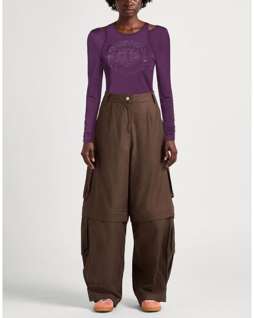 Just Cavalli Purple T-Shirt Viscose, Elastane