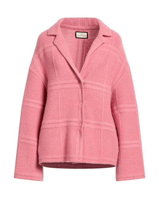 Bruno Manetti Pink Cardigan Virgin Wool, Nylon