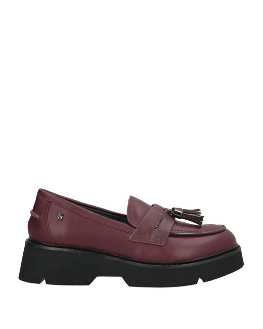 Stonefly Women's Purple Second Skin Burgundy Loafers Leather