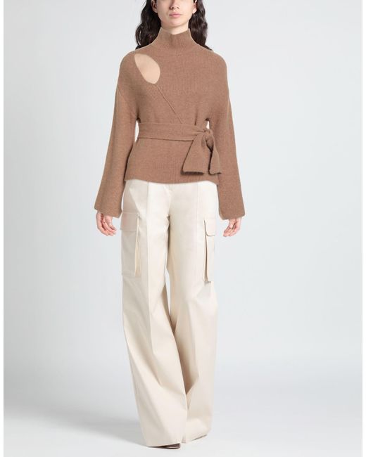 Akep Brown Camel Turtleneck Polyacrylic, Polyamide, Wool, Viscose