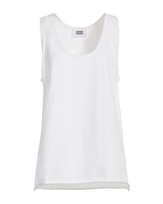 Alpha Studio White Tank Top