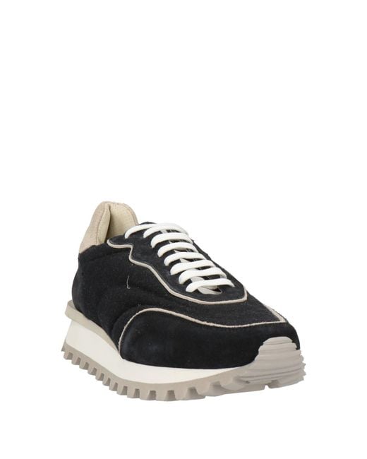 Eleventy Black Sneakers Leather, Textile Fibers for men