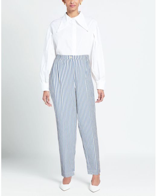 SOLOTRE Blue Pants Cotton, Linen