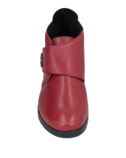 Mobils Red Ankle Boots