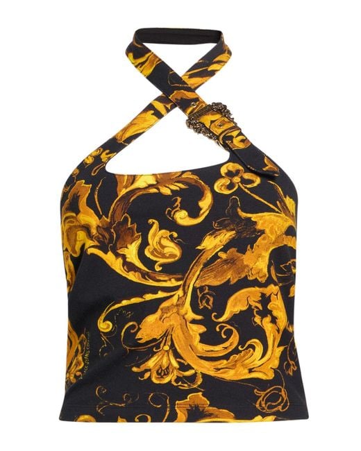 Versace Jeans Couture Black Top Cotton, Elastane