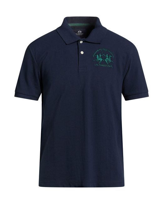 La Martina Blue Polo Shirt for men