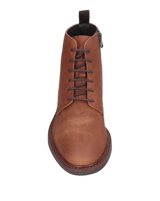 Geox Brown Leather Lace-up Ankle Boots for men