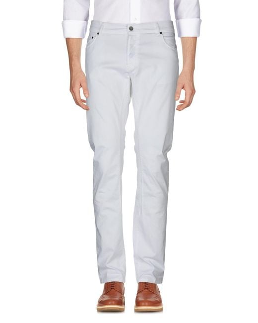 Daniele Alessandrini White Pants Cotton, Elastane for men