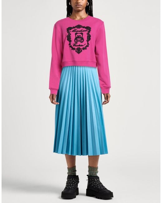 Moschino Pink Couture Fuchsia Sweatshirt Cotton