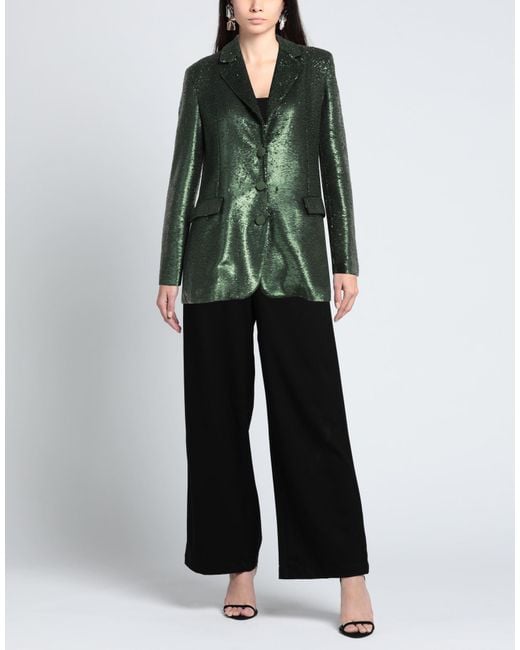 Blumarine Green Blazer Polyester, Elastane