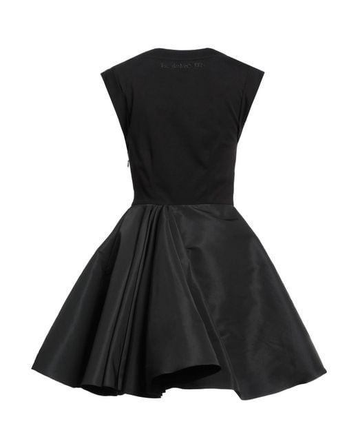 McQueen Black Mini Dress Cotton, Polyester