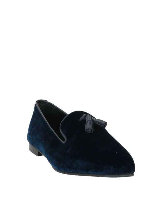 POESIE VENEZIANE Blue Midnight Loafers Leather, Textile Fibers