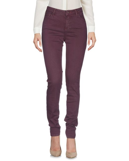 ARMANI EXCHANGE Purple Plum Pants Cotton, Polyester, Elastane