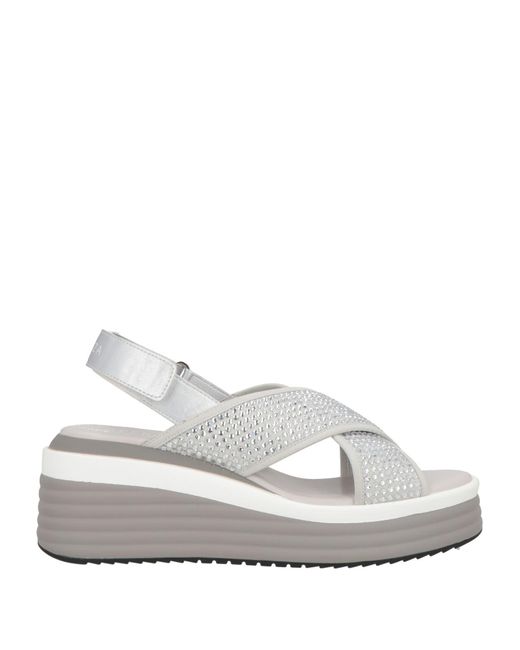 Apepazza White Sandals Textile Fibers