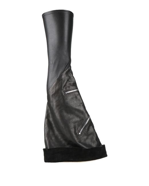 Rick Owens Black Boot Leather