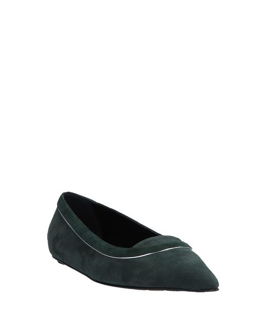 dark green ballet flats
