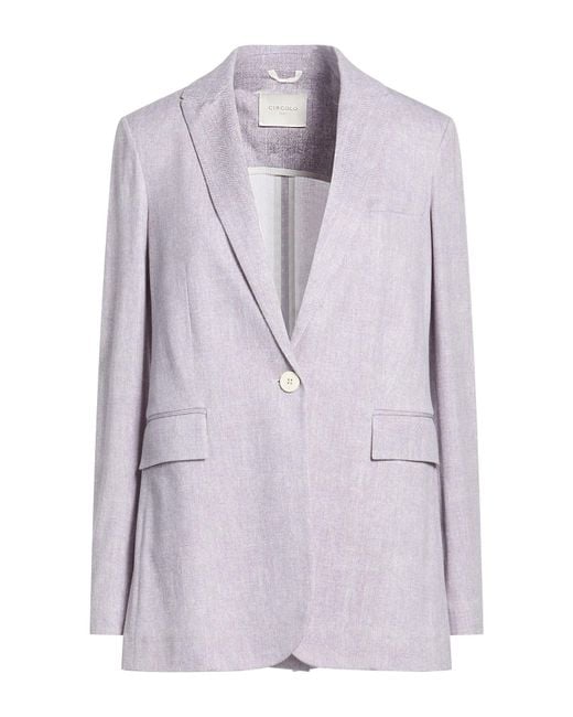 Circolo 1901 Purple Lilac Blazer Cotton, Elastane