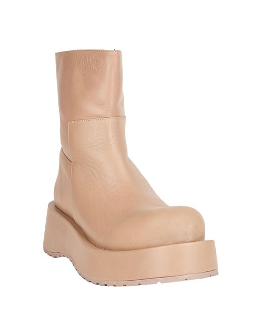 Paloma Barceló Natural Camel Ankle Boots Soft Leather