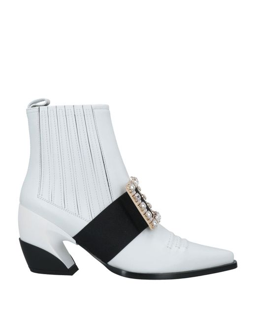 Roger Vivier White Ankle Boots