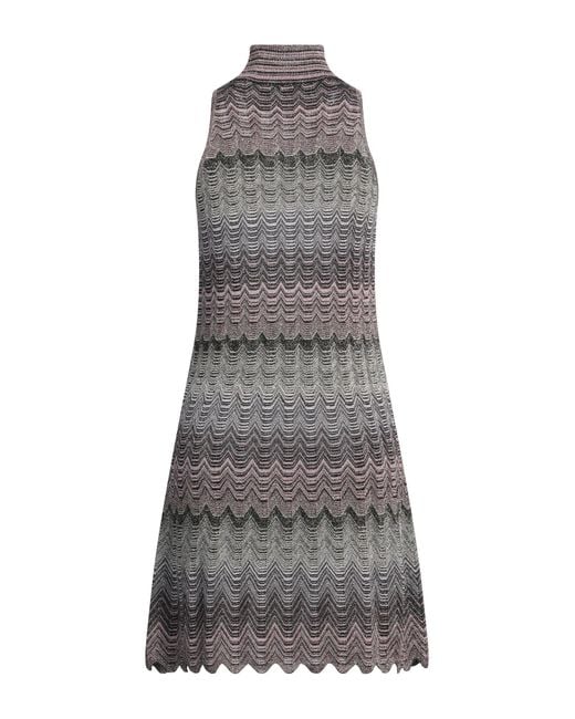 Missoni Gray Mini Dress Viscose, Metallic Fiber