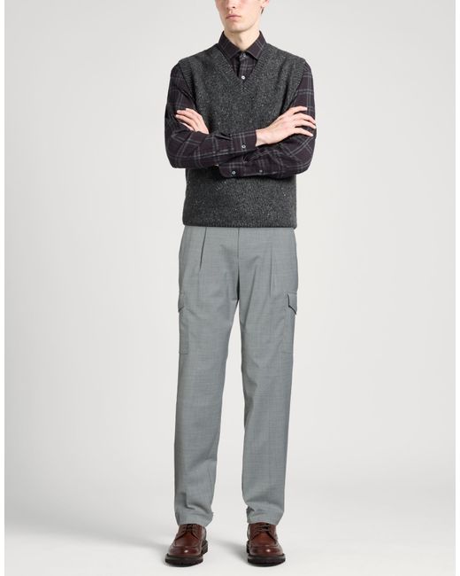 PT Torino Gray Light Pants Polyester, Wool, Elastane for men