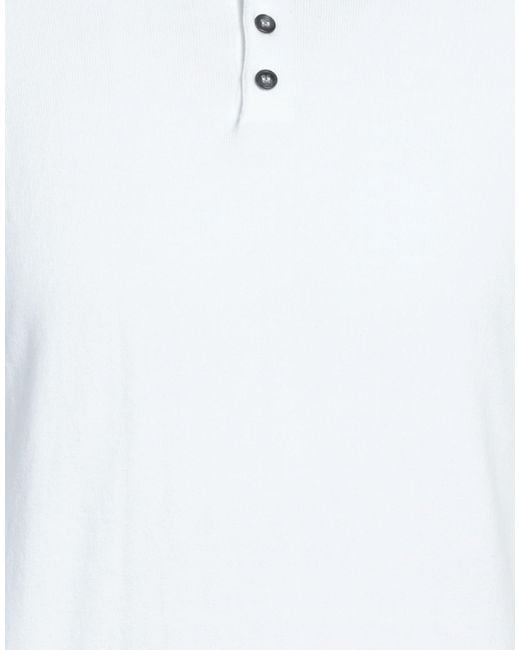 Alpha Studio White Polo Shirt Cotton for men