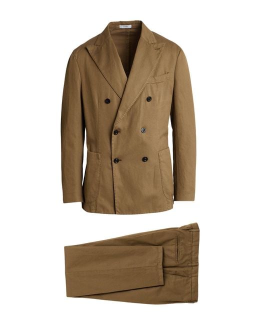 Boglioli Natural Suit Cotton, Linen, Elastane for men