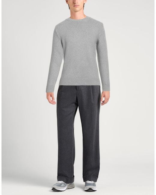 Fedeli Gray Sweater Cotton, Polyester for men