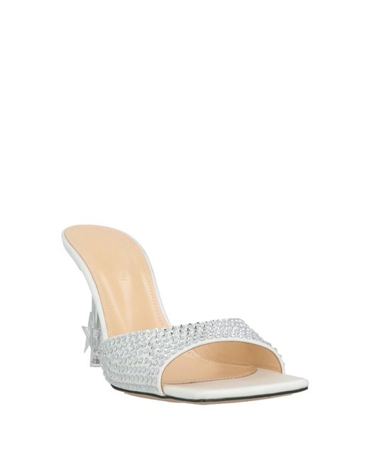 Mach & Mach White Sandals Textile Fibers