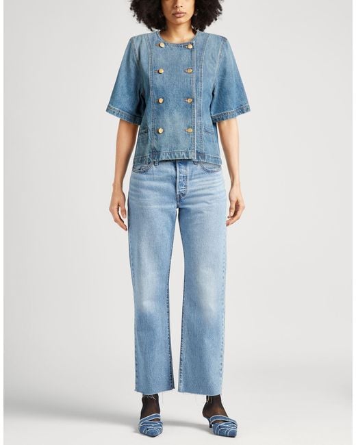 Ulla Johnson Blue Denim Outerwear Cotton