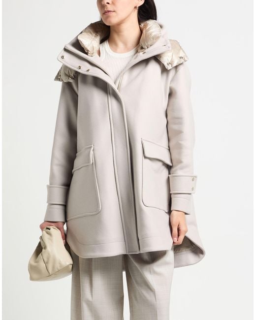 Herno Gray Light Coat Virgin Wool, Polyamide